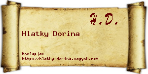 Hlatky Dorina névjegykártya